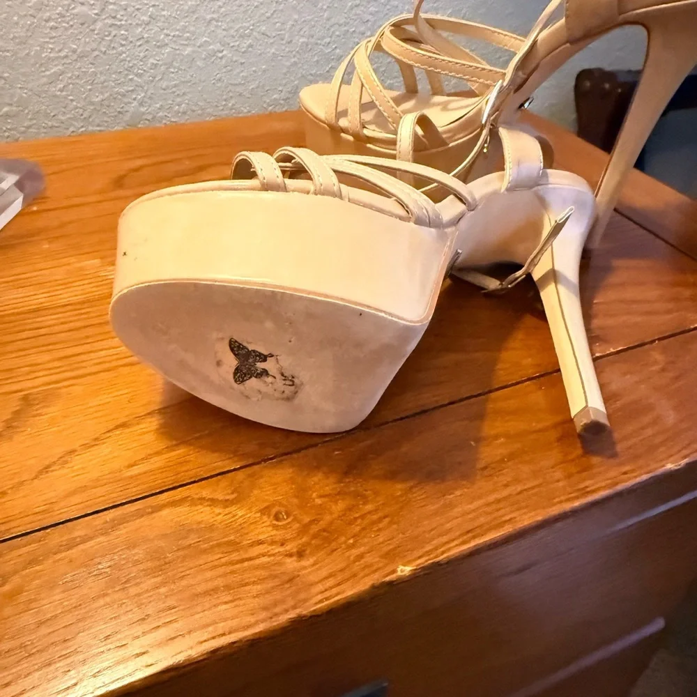 Marc Defang Tops Women's Nude Platforms size 8.5, pageant,